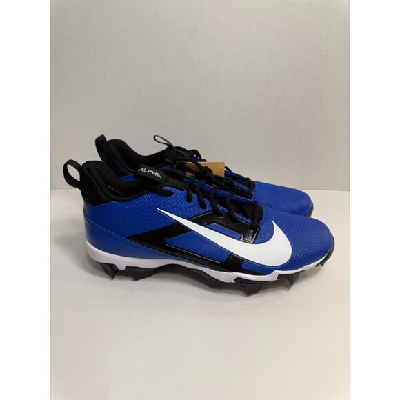 .9082 Nike Alpha Menace 4 Shark Molded Football Cleats Blue/Black-US 13 Mens - Picture 1 of 5